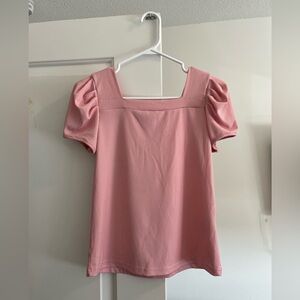 SHEIN mauve ruffle short sleeve top